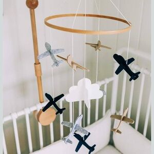 Wooden Airplane Mobile for Kids